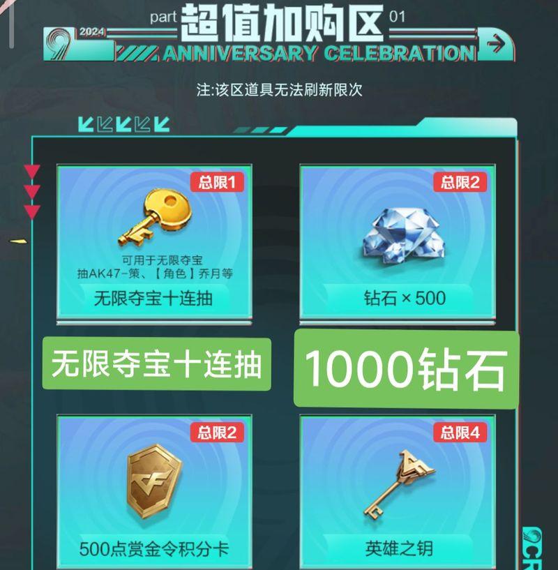 CF无限夺宝十连可以获得多少积分？